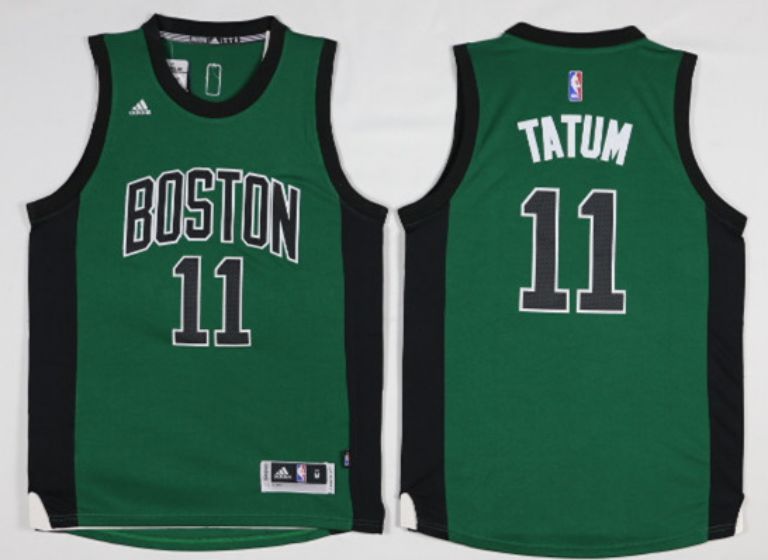 Men Boston Celtics #11 Tatum Green Black NBA Jerseys
